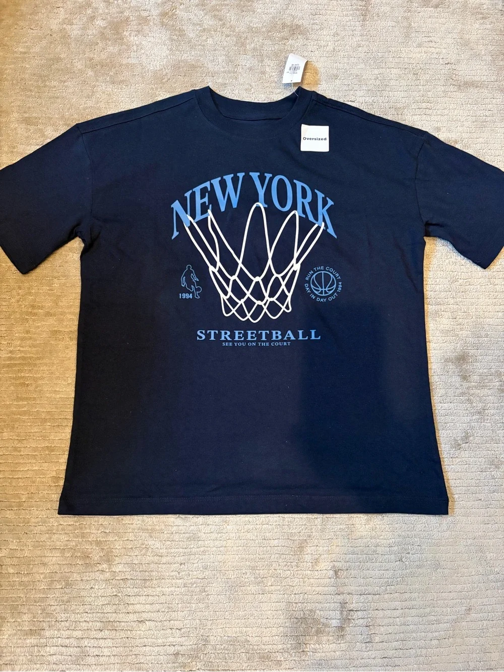 NWT Old Navy Boys New York Streetball Oversized Graphic T-Shirt | Size L (10-12)